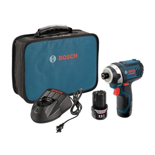Bosch Bosch 2493286 12V Max 0.25 in. Hex Cordless Impact Driver Kit; Blue - 930 in-lbs 2493286
